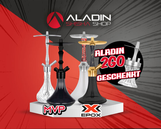 Aladin 2 Go geschenkt beim Kauf einer Aladin MVP oder Aladin Epox Shisha - Aladin 2 Go kostenlos beim Kauf einer Aladin Shisha
