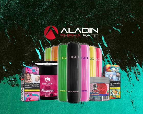 Neue Produkte &amp; Bestseller Restocks im Aladin Shisha Shop: Shades Rasporn 200 Gramm, HQD Vapes Restock, Savu 25 Gramm &amp; Hookain 25 Gramm