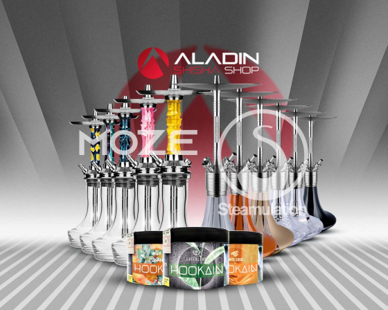 Neue Produkte &amp; Bestseller Restocks im Aladin Shisha Shop: Steamulation Ultimate, Moze Breeze Pro, Hookain 200g Restock