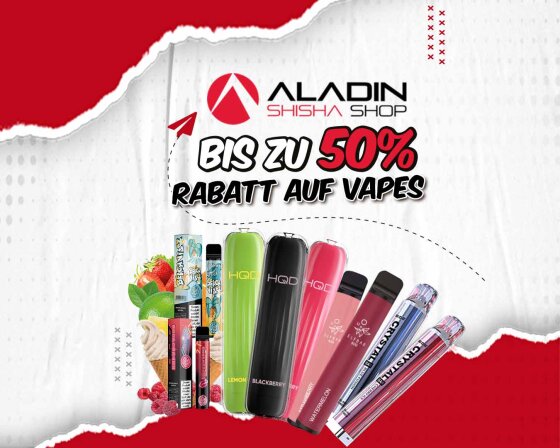 Top Vape-Angebote: Jetzt bis zu 50 Prozent sparen im Aladin Shisha Shop! - Sensationelle Vape-Angebote: Bis zu 50% Rabatt im Aladin Shisha Shop