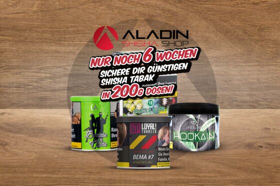 Nur noch 6 Wochen: Sichere dir günstigen Shisha Tabak in 200g Dosen! - Countdown läuft: Jetzt Shisha Tabak in 200g zum alten Preis ergattern!