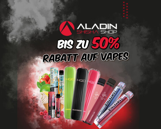 Unsere Woche der Vape-Angebote: Bis zu 50 Prozent Ersparnis im Aladin Shisha Shop! - Sensationelle Vape-Deals: Rabatte bis 50% noch diese Woche sichern!