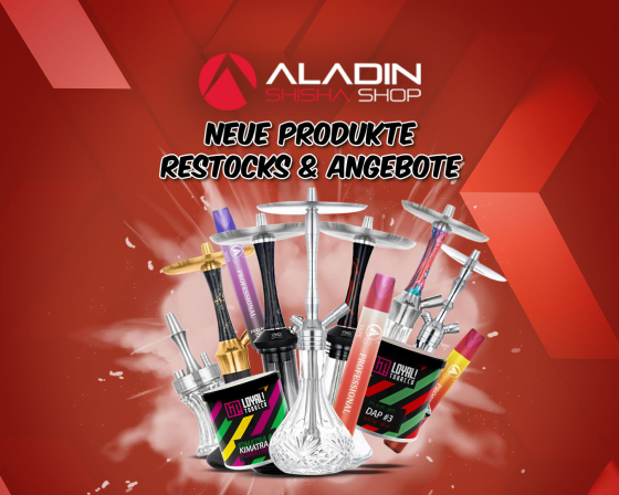 Neue Produkte, Restocks &amp; Angebote: O´s Vapes, Aladin Shishas und mehr - Aktuelle Shisha-Trends: O\'s Vapes, Aladin Shishas und tolle Angebote!