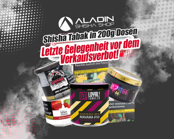 Shisha Tabak in 200g Dosen: Letzte Gelegenheit vor dem Verkaufsverbot!