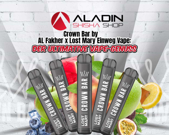 Crown Bar by AL Fakher x Lost Mary Einweg Vape: Der ultimative Vape-Genuss - Crown Bar Vape: Die Revolution im Einweg E-Zigaretten Markt