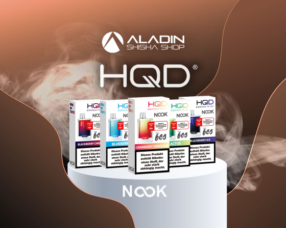 Entdecke die HQD Nook Einweg Vape im Aladin Shisha Shop - HQD Nook Einweg Vape: Dein neuer Begleiter für intensiven Geschmack