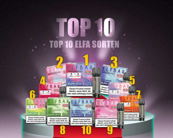 Die besten Elf Bar ELFA Pods 2024: Top 10 ELFA Sorten im Aladin Shisha Shop - Elfbar Pods Geschmack | Die besten Sorten