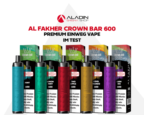 Al Fakher Crown Bar 600 – Die Premium Einweg Vape im Test - Al Fakher Crown Bar 600 – Intensiver Vape-Genuss im Test