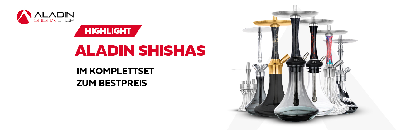 Entdecke unsere Aladin Shishas zum Bestpreis im Komplettset