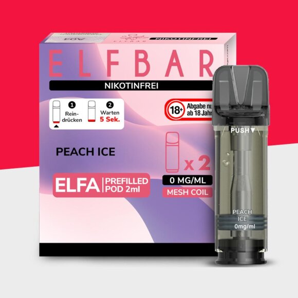 ELFA by Elfbar - Peach Ice Nikotinfrei - Pod (2er Pack)