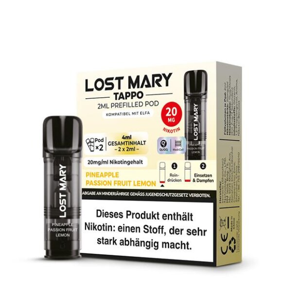 Lost Mary Tappo - Pineapple Passion Fruit Lemon - Pod (2er Pack)