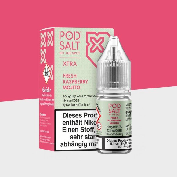 Pod Salt Xtra - Fresh Raspberry Mojito 10mg/ml - E-Liquid