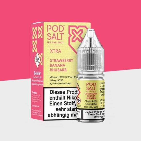 Pod Salt Xtra - Strawberry Banana Rhubarb 10mg/ml - E-Liquid