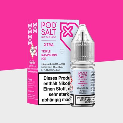 Pod Salt Xtra - Triple Raspberry Ice 10mg/ml - E-Liquid