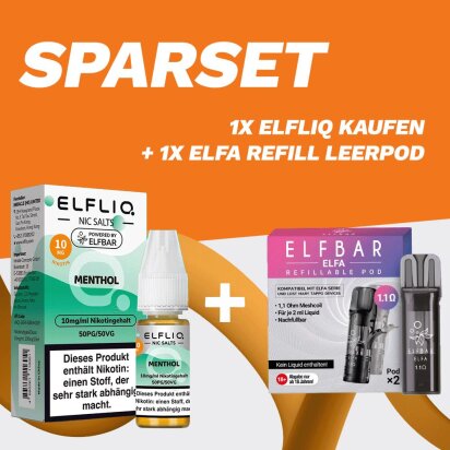 SPARSET: 1x Elfliq + ELFA Refill Leerpods