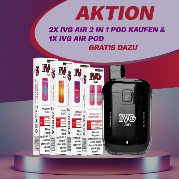 AKTION: 2x IVG Air 2 in 1 Pods + GRATIS Pod Kit