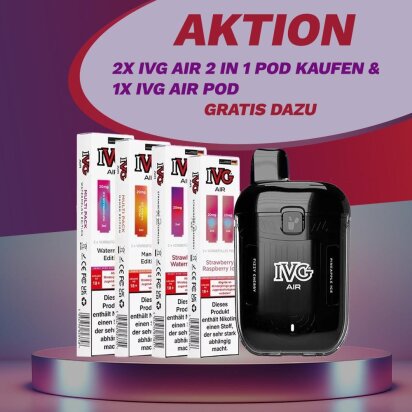 AKTION: 2x IVG Air 2 in 1 Pods + GRATIS Pod Kit