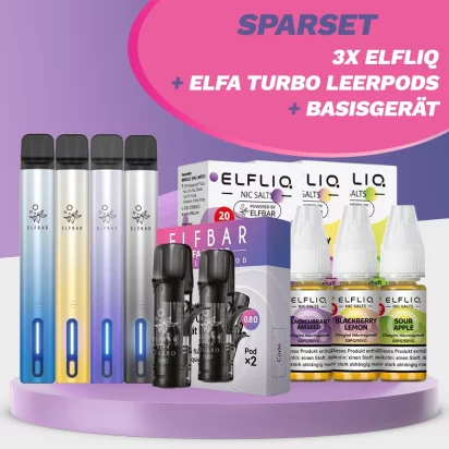 SPARSET: 3x Elfliq + ELFA Turbo Leerpods + Basisger&auml;t