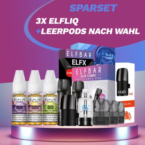 SPARSET: 3x Elfliq + Leerpods nach Wahl