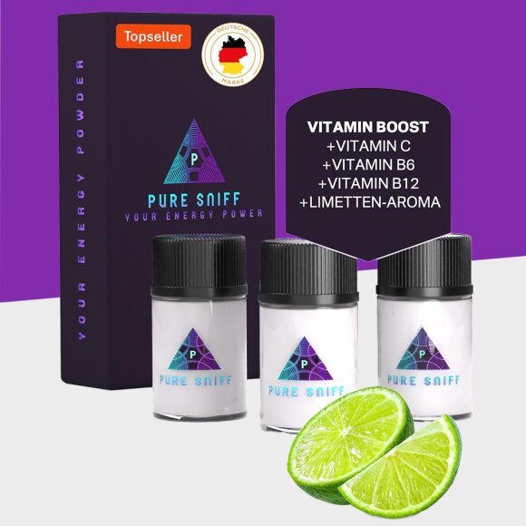 Energy Sniff - Pure Sniff Vitamin - Limette (3er Pack)