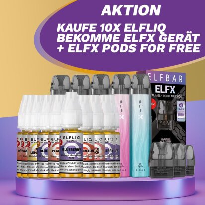 AKTION: 10x Elfliq + GRATIS ELFX Pod Kit + ELFX Pods
