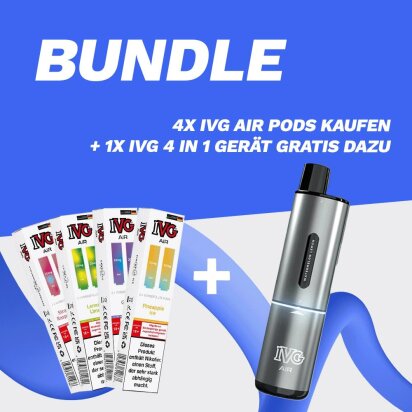 AKTION: 4x IVG Air Pods + GRATIS 1x IVG 4 in 1 Ger&auml;t
