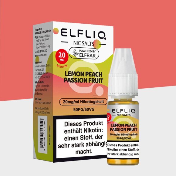 Elfliq by Elfbar - Lemon Peach Passion Fruit 20mg/ml - E-Liquid