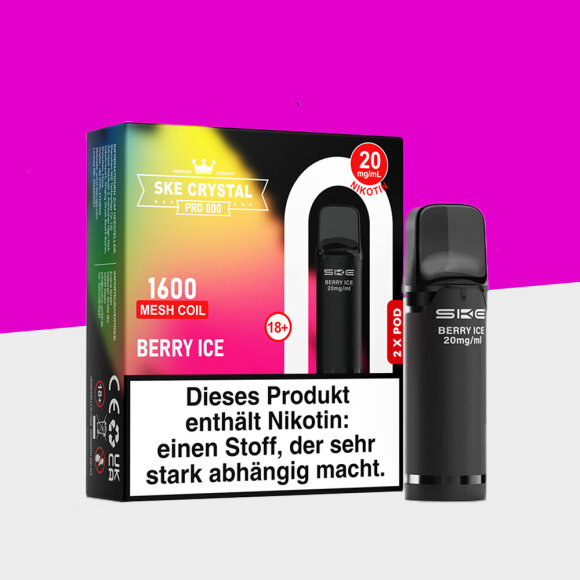 SKE Crystal 800 Pro - Berry Ice - Pod (2er Pack)