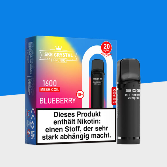 SKE Crystal 800 Pro &ndash; Blueberry - Pod (2er Pack)