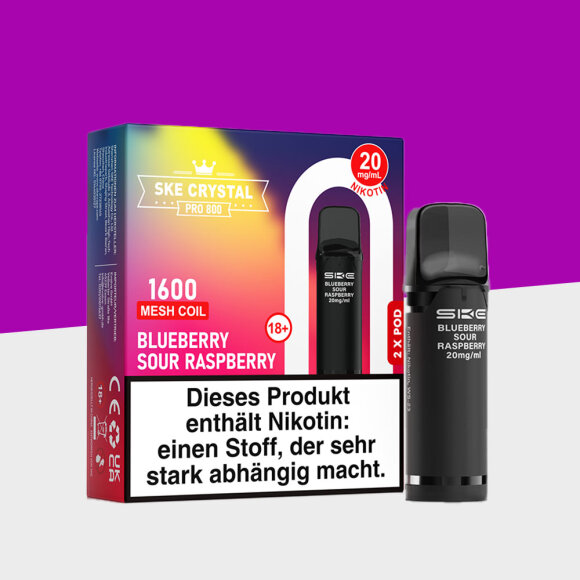 SKE Crystal 800 Pro - Blueberry Sour Raspberry - Pod (2er Pack)