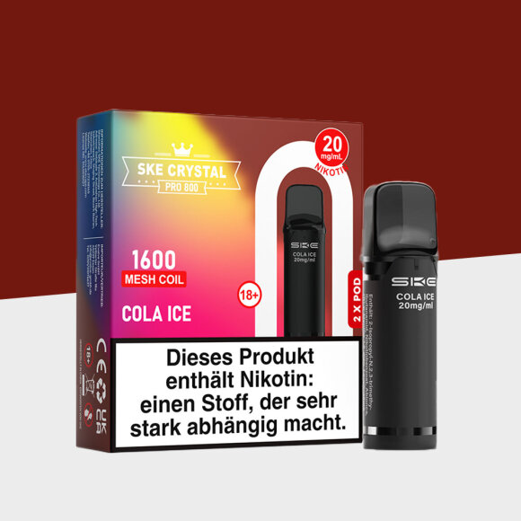 SKE Crystal 800 Pro - Cola Ice - Pod (2er Pack)