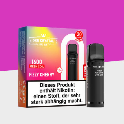 SKE Crystal 800 Pro - Fizzy Cherry - Pod (2er Pack)