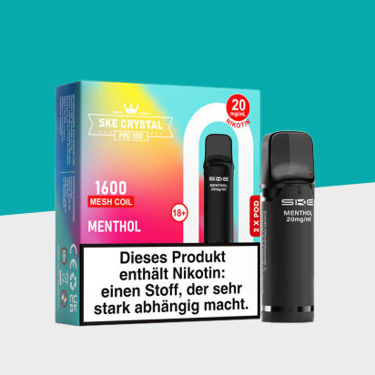 SKE Crystal 800 Pro &ndash; Menthol - Pod (2er Pack)