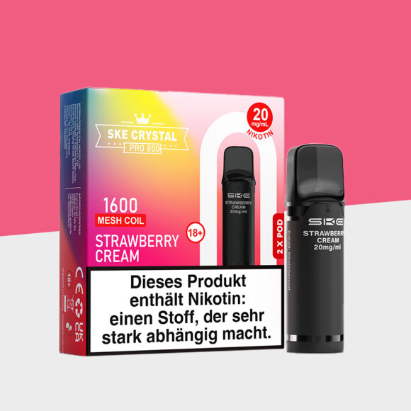 SKE Crystal 800 Pro - Strawberry Cream - Pod (2er Pack)