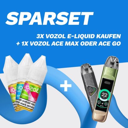 SPARSET: 3x Vozol E-Liquid + 1 Basisger&auml;t
