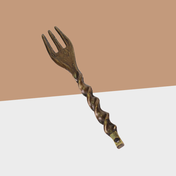 Tabakgabel Curl - Altgold Rost‑Optik