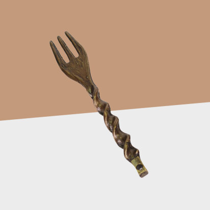 Tabakgabel Curl - Altgold Rost‑Optik