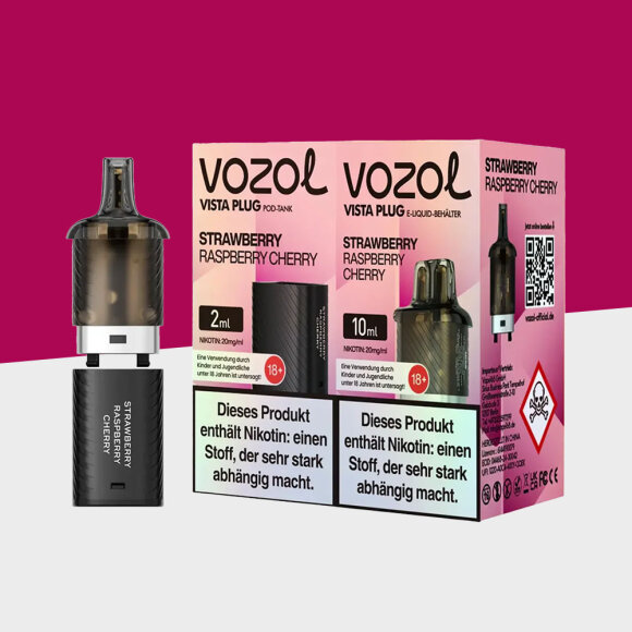 Vozol Vista Plug - Strawberry Raspberry Cherry &ndash; Pod (10+2)