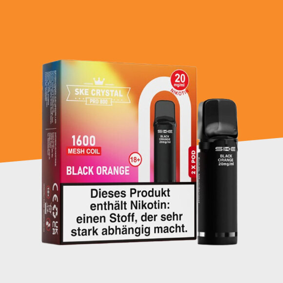 SKE Crystal 800 Pro - Black Orange &ndash; Pod (2er Pack)