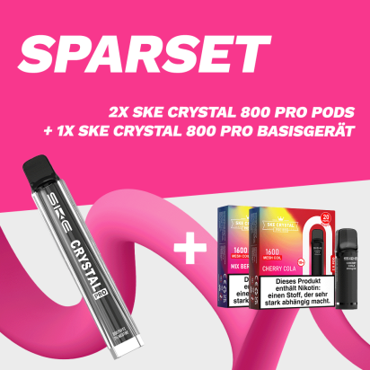 SPARSET: 2x SKE Crystal 800 Pro Pod (2er Pack) + GRATIS...