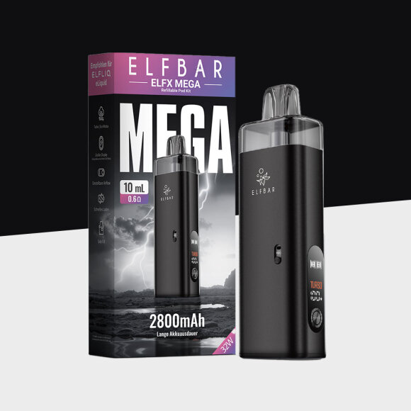 Elfbar ELFX Mega &ndash; Black &ndash; Refillable Pod Kit