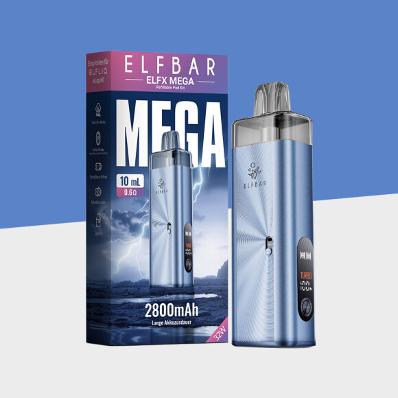 Elfbar ELFX Mega &ndash; Cyan &ndash; Refillable Pod Kit