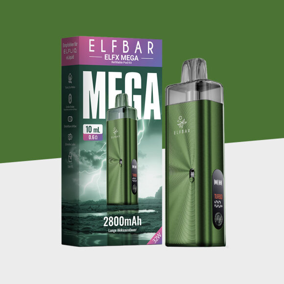 Elfbar ELFX Mega &ndash; Green &ndash; Refillable Pod Kit