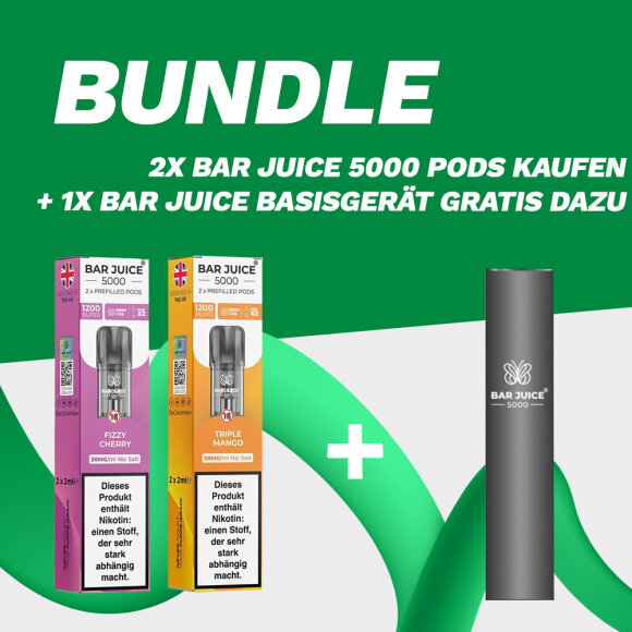 BUNDLE: 2x Bar Juice 5000 Pods (2er Pack) + GRATIS Basisger&auml;t