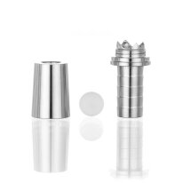 Aladin Shisha Schlauchadapter 18/8 Schliff mit Ventilkugel - Silber