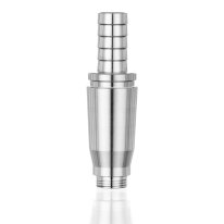 Aladin MVP Schlauchanschluss Mittel mit 18/8 Schliff im Set mit Kugel - Silber