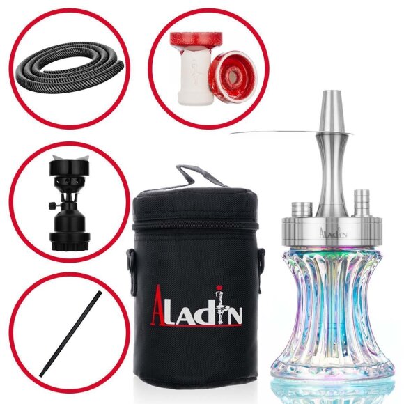 Shisha Komplettset mit Aladin Shisha 2 Go Reiseshisha mit Tasche