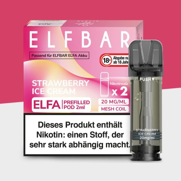 ELFA by Elfbar - Strawberry Ice Cream - Pod (2er Pack)