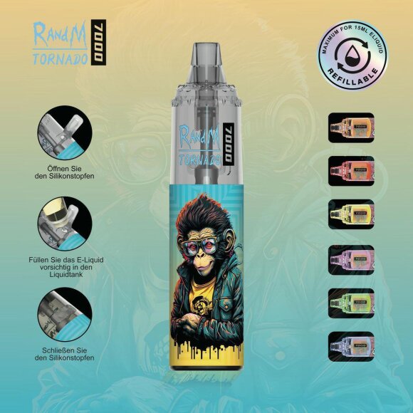 RandM Tornado 7000 - Refillable Einweg Vape