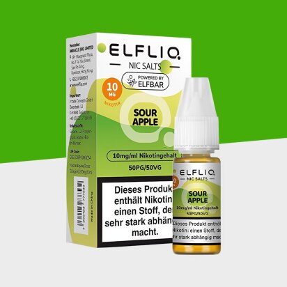 Elfliq by Elfbar - Sour Apple 10mg/ml - E-Liquid